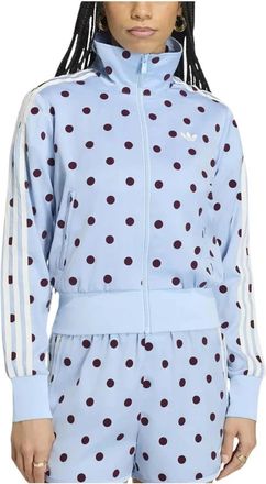 adidas Satin Polka Dots TT Track Top - Dames - Trainingsjackets - Blauw - L - Polyester - Fitness