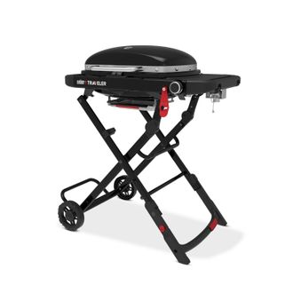 Weber Barbacoa A Gas Gpl Port&aacute;til Weber Traveler Compacto 1501750, Carro Plegable Con Ruedas, 3810 W, Parrilla 52&times;36 Cm, Negro