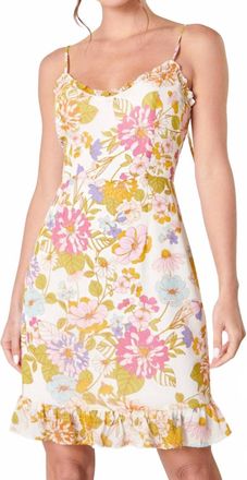 Sugarlips Kaia Tie Strap Ruffle Mini Dress In Ivory Multi