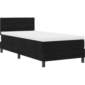 vidaXL Cama Tipo Box Spring Con Colch&oacute;n Negro 90 X 200 Cm Tela Vidaxl