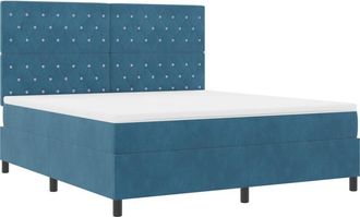 vidaXL Vidaxl - Box Spring Bed with Mattress Dark blue 180 x 200 cm Velvet