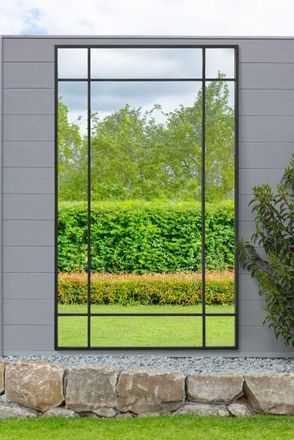 MirrorOutlet Black Contemporary Wall & Leaner Garden Mirror 71x 43 180x110cm | Size: 1 Pack