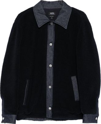 A.P.C. A. p.c. Will Fleece Denim-panel Jacket