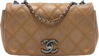 Chanel 2013-2014 CC Aged Calfskin Diamond Stitch Flap shoulder bag - Bruin