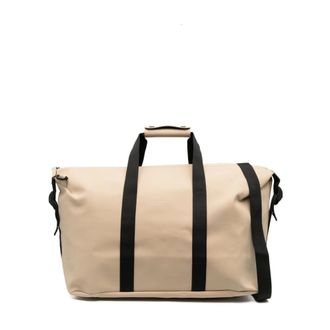 Rains Tassen, Heren, Beige, ONE Size, Polyester, Gecoate Weekendtas - Beige Zwart