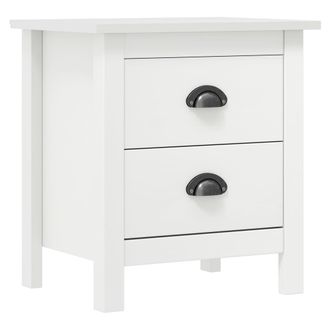 vidaXL Vidaxl - Mesita De Noche Hill Madera Maciza De Pino Blanco 46x35x49,5 Cm
