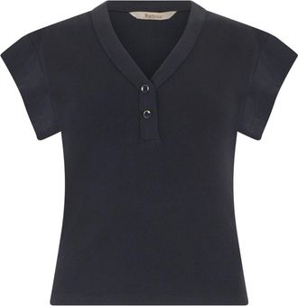 Barbour Gestreept T-shirt - Dames - Polos - Blauw - L - Katoen - Tops