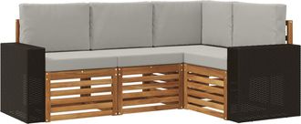 vidaXL Conjunto De Sof&aacute;s De Exterior 4 Uds. Poli&eacute;ster Vidaxl