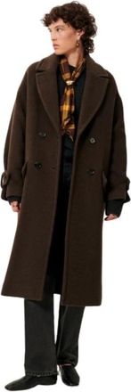 Sessun MIA Lange Jas - Dames - Mantel - Bruin - XS - Wol - Jassen