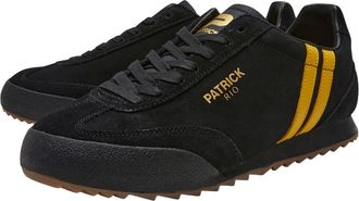Patrick Mens Rio Su&egrave;de Sneakers (Zwart/Geel)