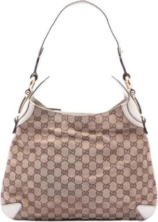 Gucci Pre-owned Canvas gucci-bags - Dames - Vintage Schoudertas - Beige - ONE Size - Vintage
