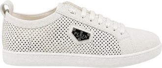 Philipp Plein Perforated Suede Low-Top Sneakers - Heren - Sneakers - Beige - 42 EU - Leer - Schoenen