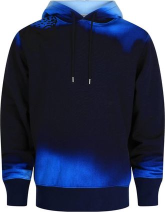 Ferragamo Mens Ombre Leopard Print Hoodie In Black
