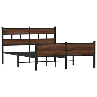 Berkfield Home Elegant Bed Frame without Mattress Brown Oak 140x190 cm Engineere