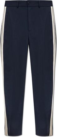 Moncler Broek met zijstrepen - Heren - Straight fit broeken - Blauw - XL - Katoen - Broeken