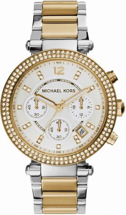 Michael Kors Womens MK5626 Parker Ladies Chronograph Watch, Two-Tone Stainless Steel - Silver & Gold - One Size