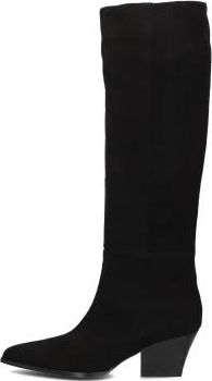 Notre-V Zwarte hoge laarzen voor herfst/winter - Dames - Cowboylaarzen - Zwart - 41 EU - Wol - Schoenen