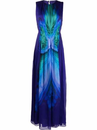 Alberta Ferretti Abito lungo con stampa - Blu
