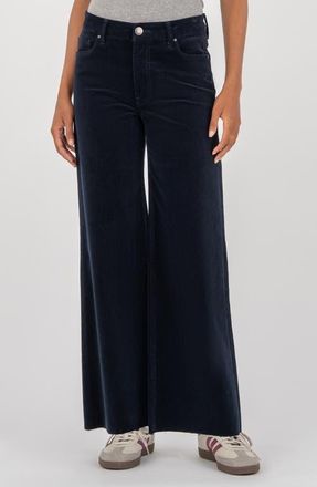 Kut from the Kloth Meg Fab Ab High Waist Wide Leg Jeans in Navy at Nordstrom, Size 16