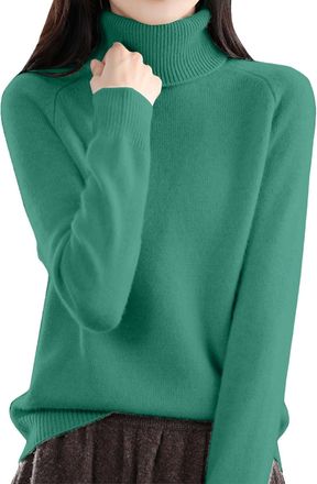 Generic Turtleneck Jumpers for Women Uk Solid Colour Long Sleeve Fall Sweater Autumn Winter Roll Neck Comfort Elegant Warm Jumper Basic Plain Thick Pullover T