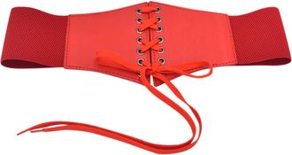Generic Womens Lace-up Corset Elastic Waist Belt, Tied Waspie Wide Belt for Women