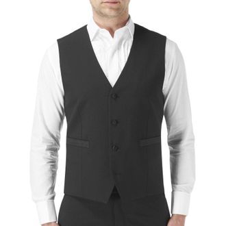 Skopes Mens Latimer Big Tall Single Breasted Dinner Suit Waistcoat - 56R Black