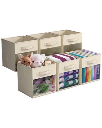 Sorbus 11In 6 Pack Collapsible Fabric Storage Bins