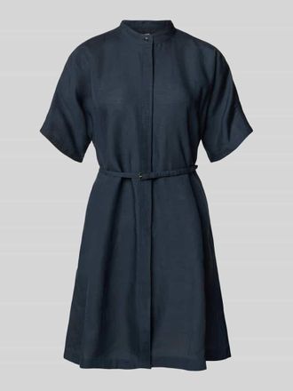 HUGO BOSS Tailliertes Freizeitkleid aus Lyocell-Leinen-Mix Modell DALINIA in Marine, Gr&ouml;&szlig;e 32