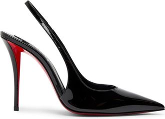 Christian Louboutin Miss Z 100 Patent Leather Slingback Pumps - Black