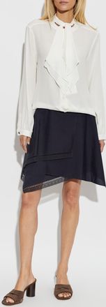 J.W.Anderson Skirt With Lace Inserts, Womens, Navy Blue