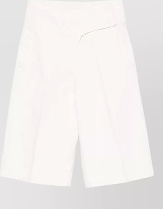Ami cotton high-rise paneled knee-length shorts