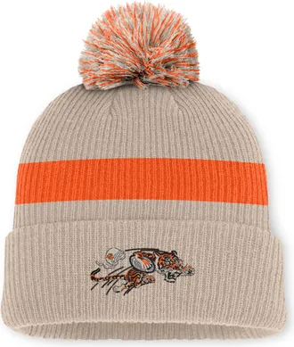 Nike Cincinnati Bengals Rewind Peak Nike Mens NFL Cuffed Pom Beanie in Brown | NF160J318XV-M17