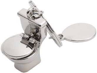 Generic Toilet Model Keyring Funny Like Real Closing Stool Accessories Ring Keyring Keyfob