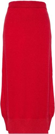Barrie high-waisted knit skirt - women - Cashmere - S - Red