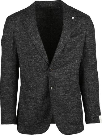 L.B.M. 1911 Rounded Modern Jacket with Notched Lapel and Herringbone Pattern