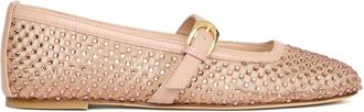 Stuart Weitzman Ballerina Cristalli Mary Jane con Cinturini - Dames - Ballerinas - Roze - 38 EU - Schoenen