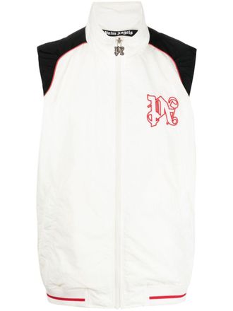 Palm Angels Racing Paddock monogram-embroidered vest - Neutrals