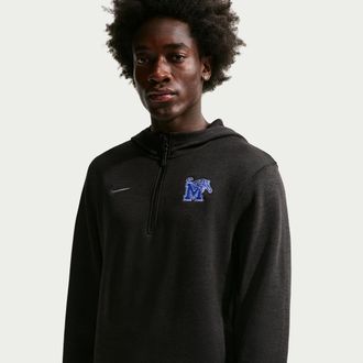 Nike Memphis Tigers Nike Mens NCAA Basketball Coaches Pullover Hoodie in Black | IM2418-010