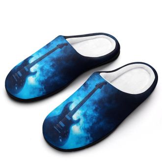 Generic Guitar Music Womens Slippers Warm House Slippers Indoor House Shoes with Anti-Skid Rubber Sole