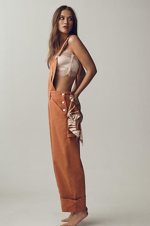 Pilcro Kayden Regenerative Cotton Barrel Overalls by Pilcro