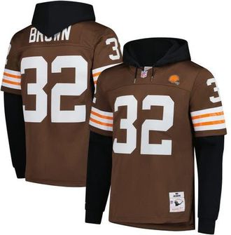 Mitchell & Ness Mens Mitchell & Ness Jim Brown Brown Cleveland Browns Player Name & Number Hoodie Legacy Jersey at Nordstrom, Size Medium