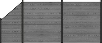 vidaXL Conjunto De Valla 446 X 186 Cm Wpc Y Aluminio Gris Vidaxl