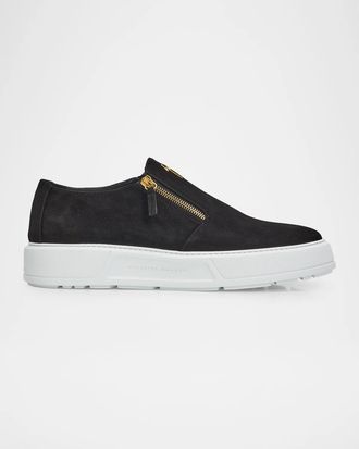 Giuseppe Zanotti Men & apos;s Skanda Suede Zip-Up Sneakers
