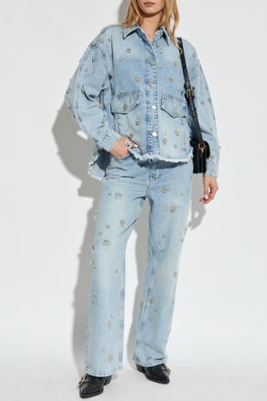AllSaints Jeans With Appliqu&eacute;s, Womens, Light Blue