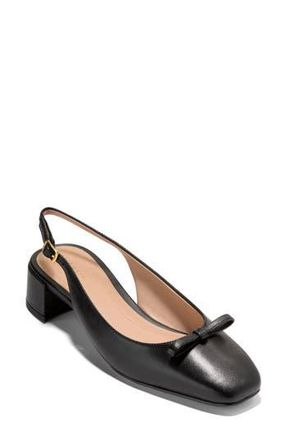 Cole Haan Patsy Bow Slingback Pump in Black Leather at Nordstrom Rack, Size 6.5