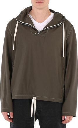 Uniforme Mens Khaki Cool Wool Stitch Detail Hoodie, Brand Size 46 (US Size 36)