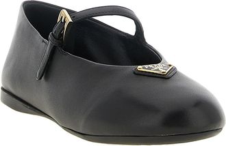 Prada Lamb Leather Mary Jane Ballet Flat - Black