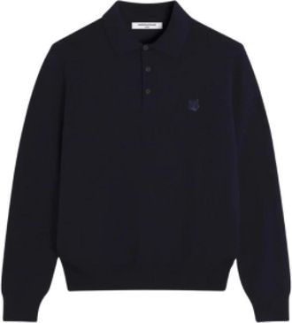 Maison Kitsun&eacute; Vos Hoofd Patch Polo Shirt - Heren - Polos - Blauw - XS - Tops