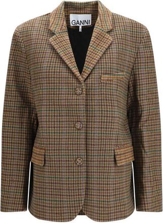 Ganni Ganni Recycled Wool Womens Blazer