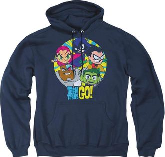 Gildan Teen Titans Go Go Go Group Adult Pull Over Hoodie / Hooded Sweatshirt
